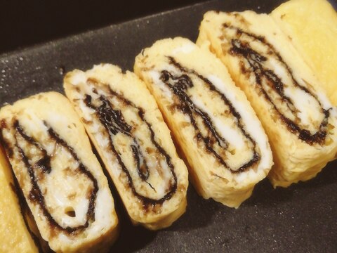 塩海苔が入った★ぐるぐる海苔の卵焼き